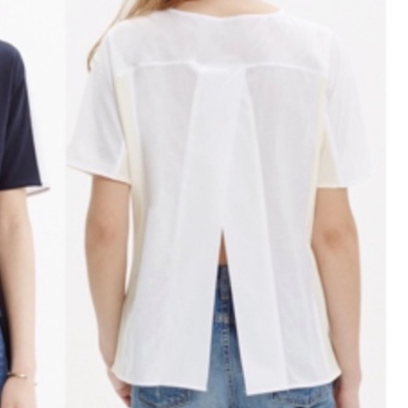 Madewell Cotton Top Tee Blouse Split Back Sz S M - Picture 1 of 12